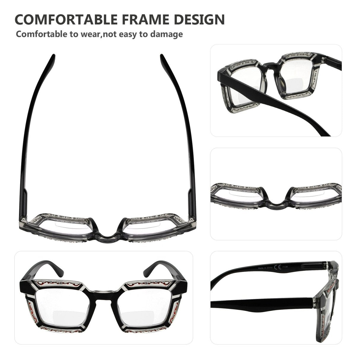 Square Bifocal Reading Glasses BR2106