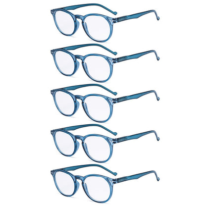 5 Pack Oval Round Reading Glasses for Men and Women R071