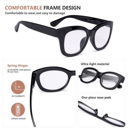 5 Pack Oversized Retro Reading Glasses for Women FH1555eyekeeper.com