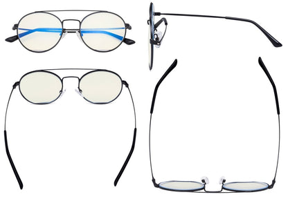 Round Blue Light Filter Eyeglasses for Women LX19029-BB40eyekeeper.com